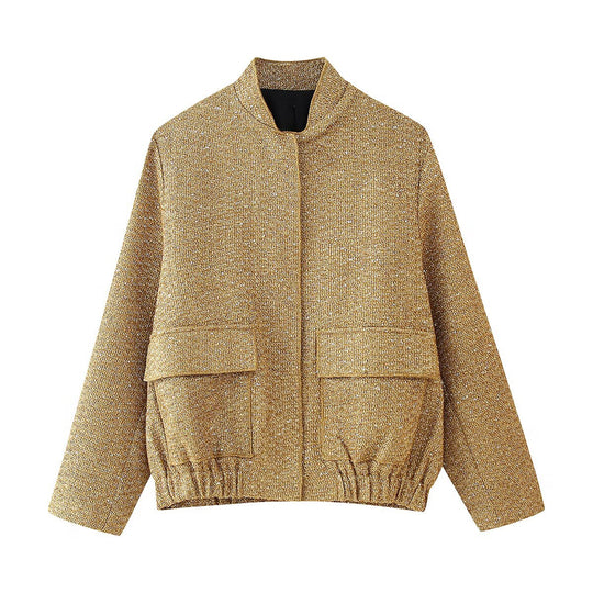 Damen Utility-Jacke mit elastischem Bund und aufgesetzten Taschen EB