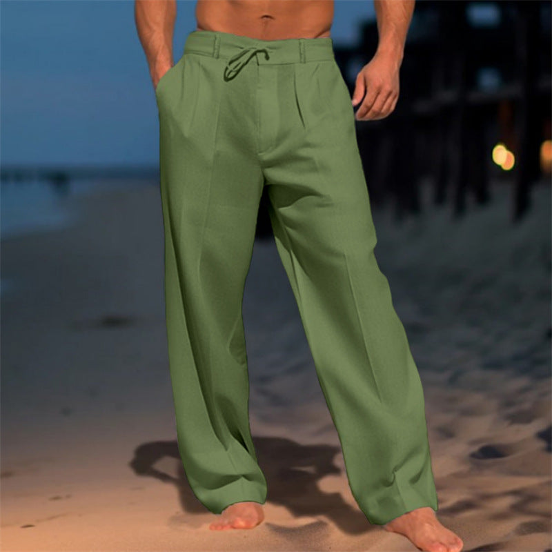 Herren weite Sommerhose mit elastischem Bund und praktischen Taschen EB