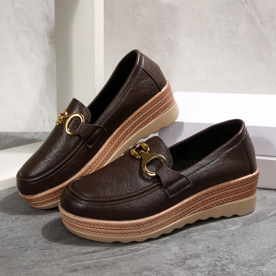 Damen Schicke Loafers mit modischem Kork-Detail und rutschfester Sohle EB