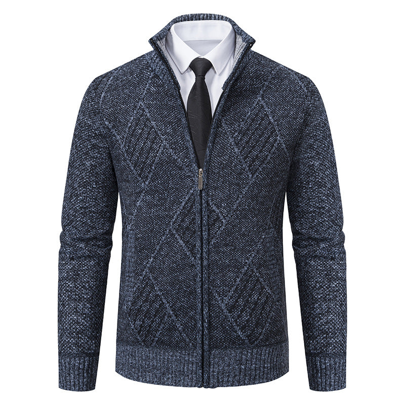 Herren Strickjacke mit modernem Muster und schmalem Schnitt EB