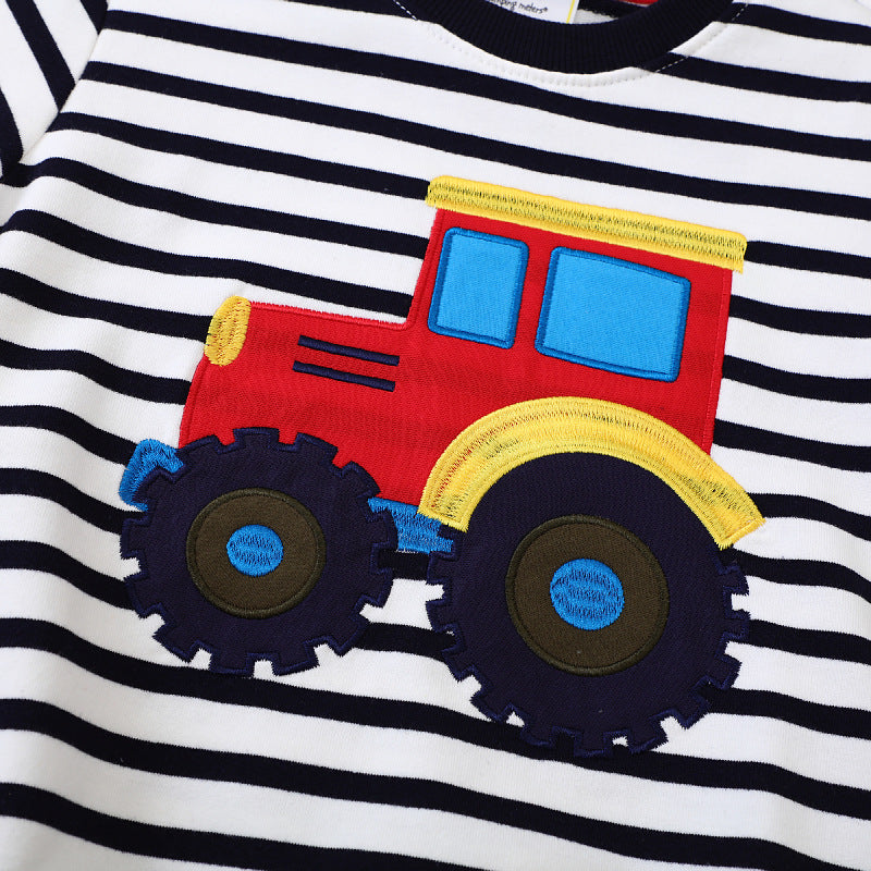 Jungen Sweatshirt mit kreativem Traktor-Design EB