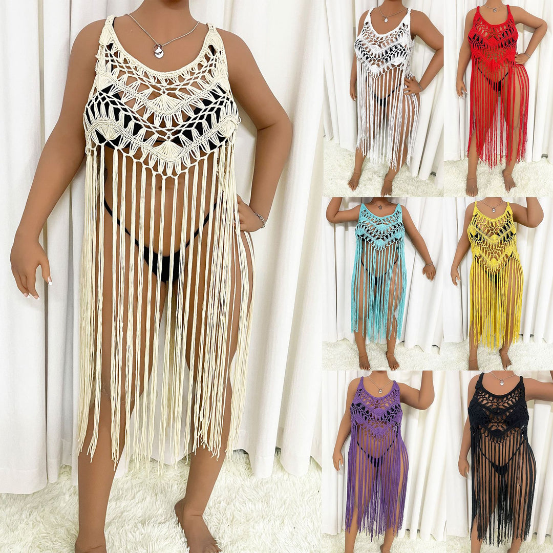 Damen Strandponcho mit Fransen EB