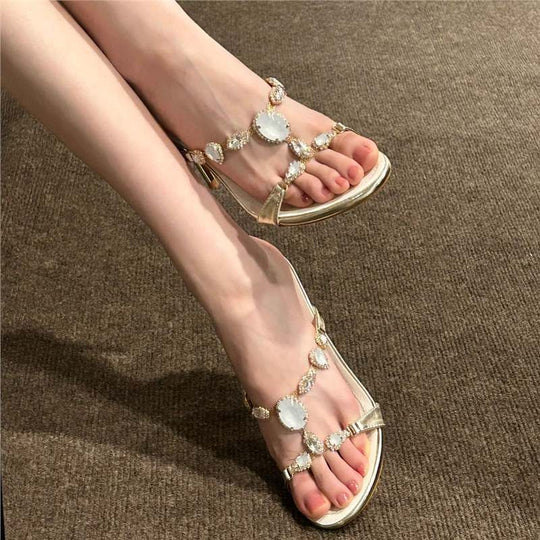 Damen eleganten Strass-Sandalen mit hohem Absatz EB