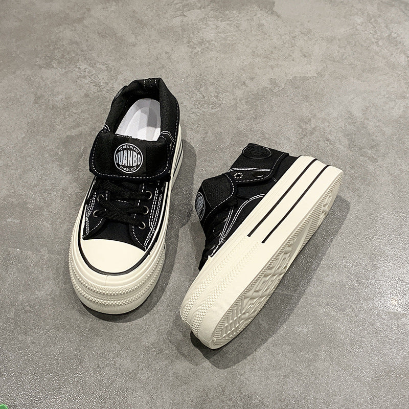 Damen High-Top Sneakers mit modischem Plateau und verstellbarem Knöchelriemen EB
