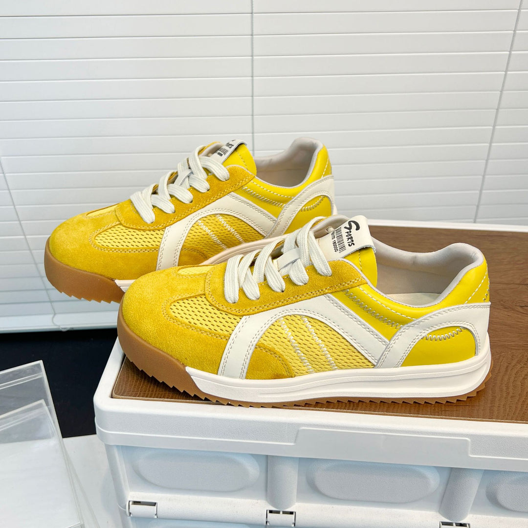 Damen Sportliche Sneakers mit atmungsaktivem Mesh und robustem Veloursleder EB