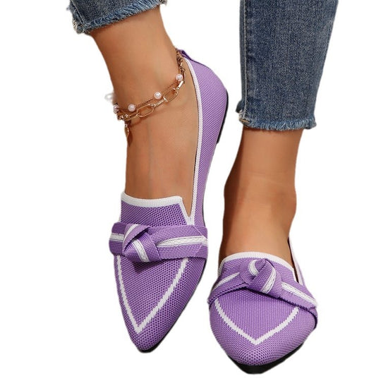 Damen modische Slipper mit dekorativer Schleifenapplikation EB
