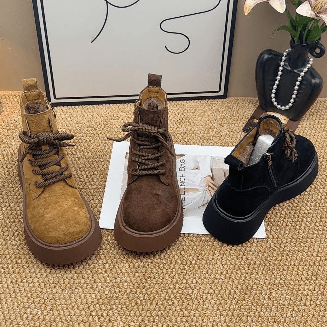 Damen Modische Stiefel mit robustem Profil und praktischer Reißverschlussöffnung EB