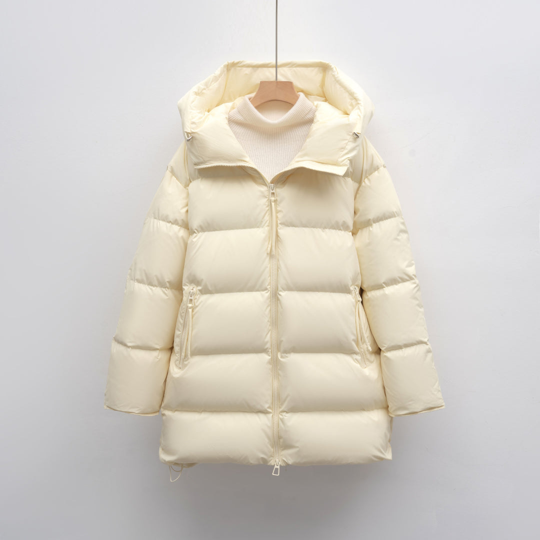 Damen modische Winterjacke im Oversized-Stil mit Kapuze EB