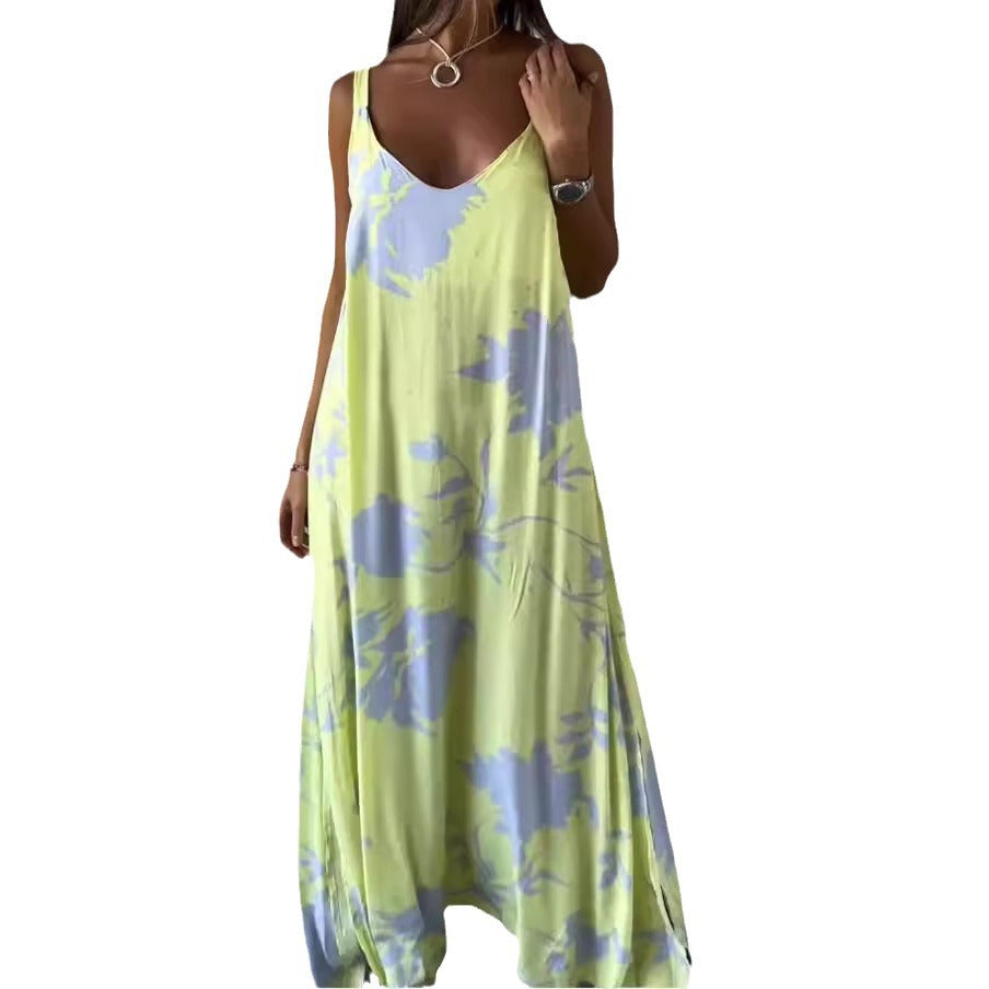 Damen Maxikleid mit floralem Muster und fließendem Schnitt EB