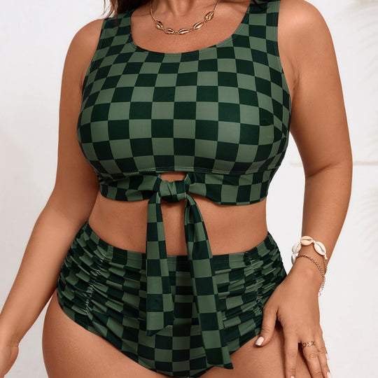 Damen Cropped Badeoberteil mit hoch geschnittenem Höschen EB