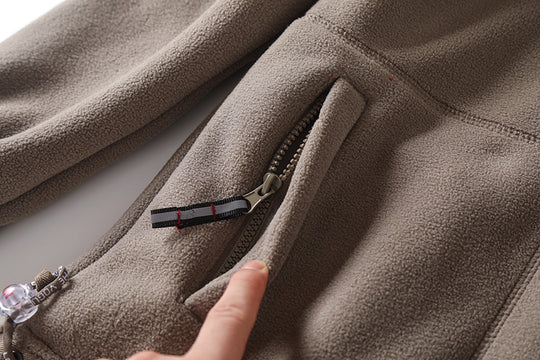 Herren Fleecejacke mit Stehkragen, durchgehendem Reißverschluss und elastischen Bündchen EB