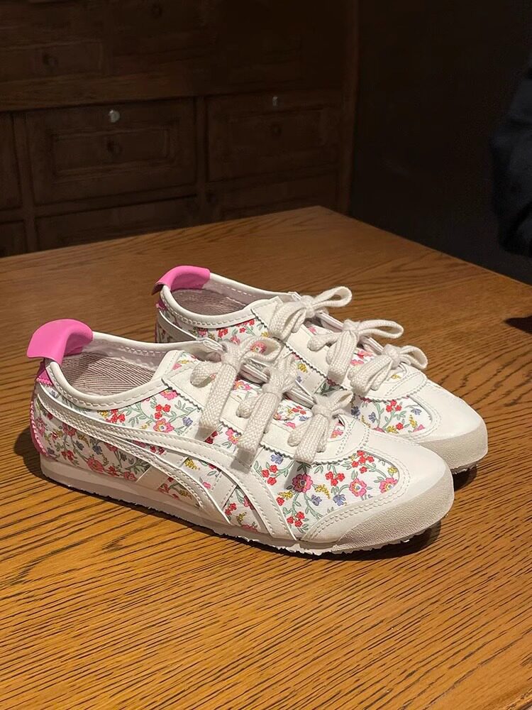 Damen Sportliche Schnürschuhe mit floralem Design EB