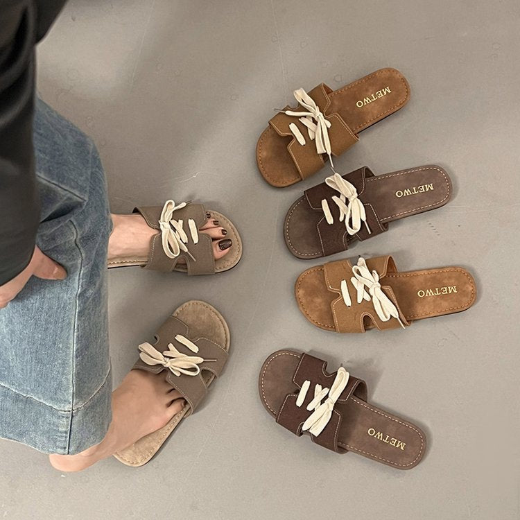 Damen Sandalen mit dekorativen Schleifenakzenten EB