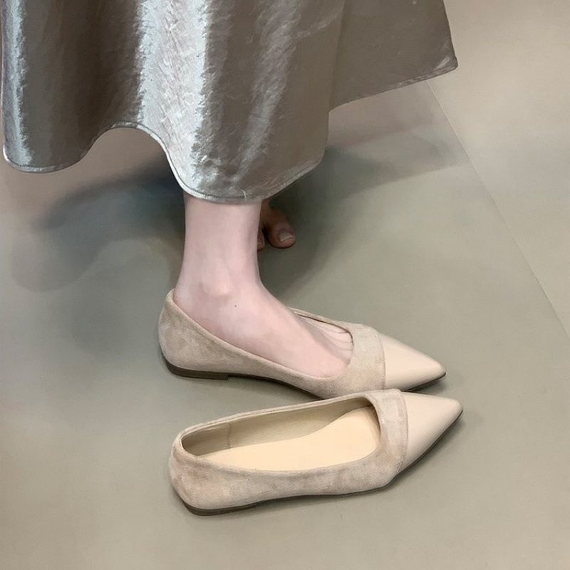 Damen spitze Ballerinas aus weichem Veloursleder EB