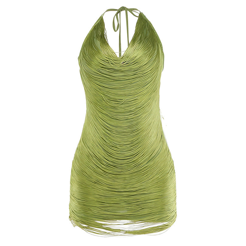 Damen elegantes Strandkleid mit raffinierten Drapierungsdetails EB