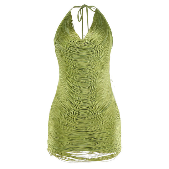 Damen elegantes Strandkleid mit raffinierten Drapierungsdetails EB