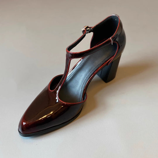Damen elegante Plateau-Pumps mit modischem Riemchen und stilvollem Glanz EB