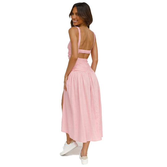 Damen Nachthemd mit innovativem Cut-Out-Design und fließendem Rock EB