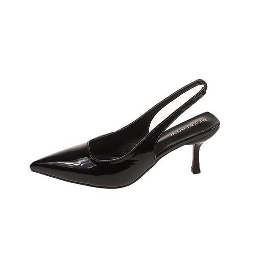 Damen Slingback-Pumps mit spitz zulaufendem Design und eleganter Hochglanz-Oberfläche EB
