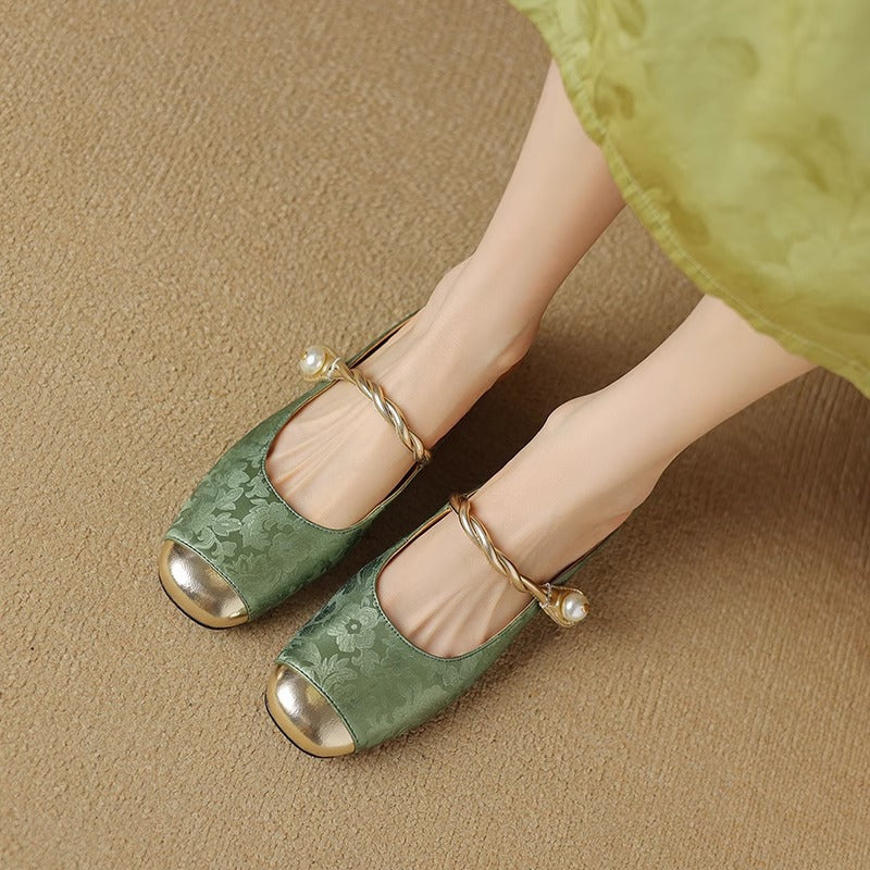 Damen modische Ballerinas mit dekorativem Riemchen und weicher Innensohle EB