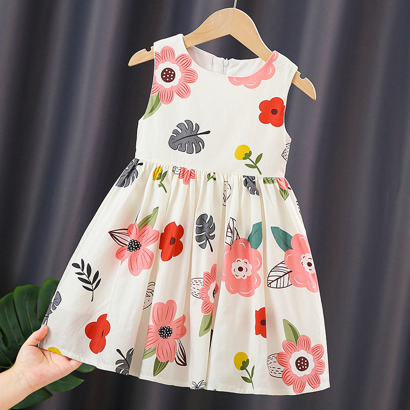 Mädchen Sommerkleid mit buntem Punkten-Design EB