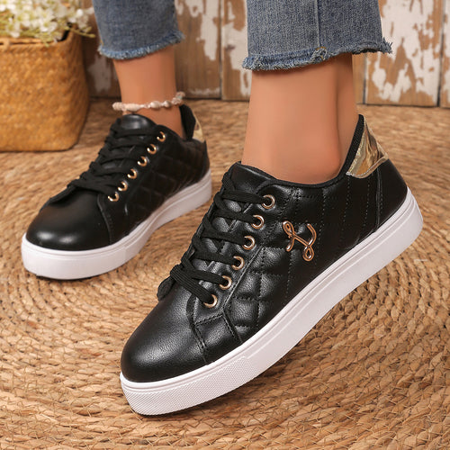 Damen Modische Sneakers mit trendiger Stepp-Optik und mittelhohem Kragen EB