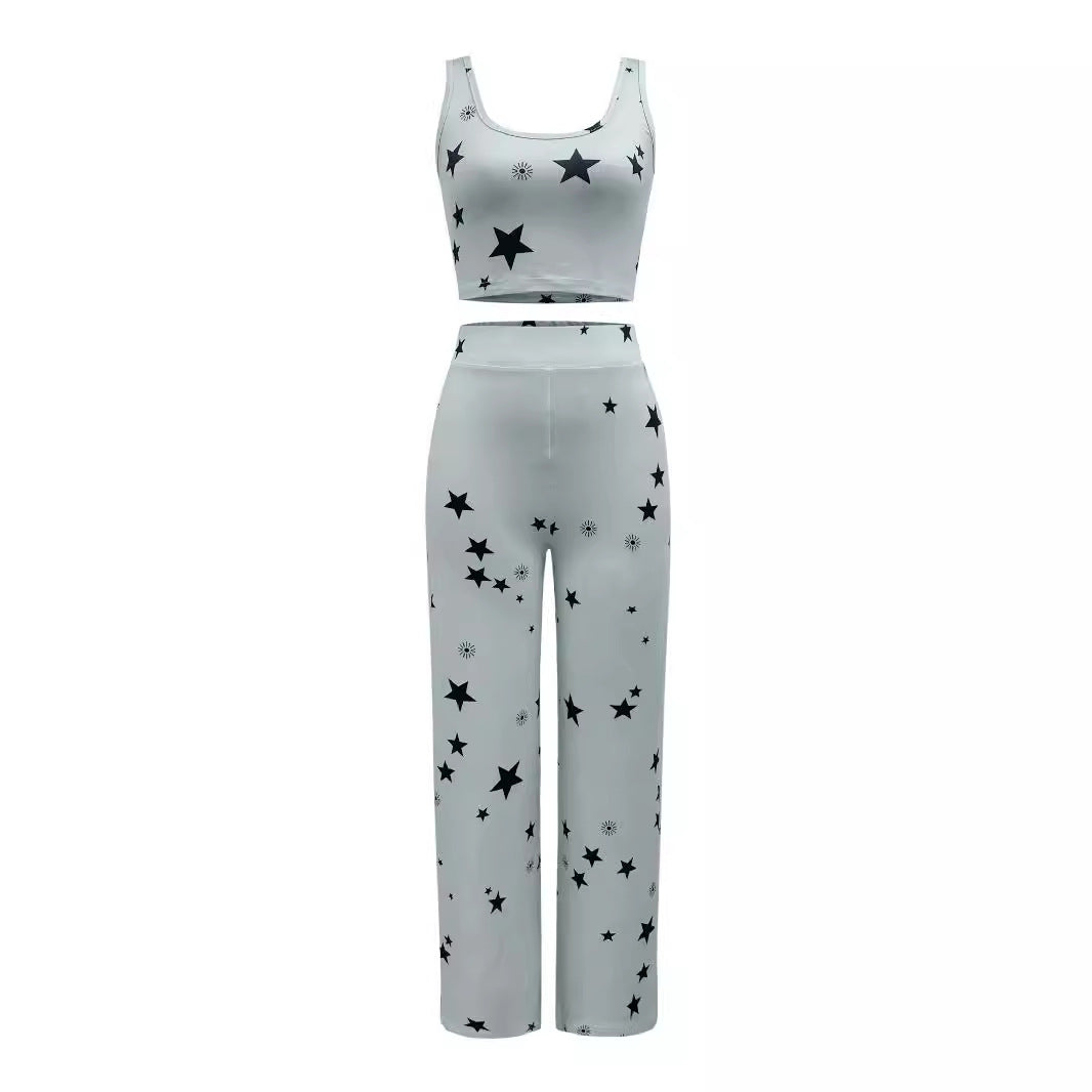 Damen Zweiteiliges Star-Muster Freizeit-Set EB