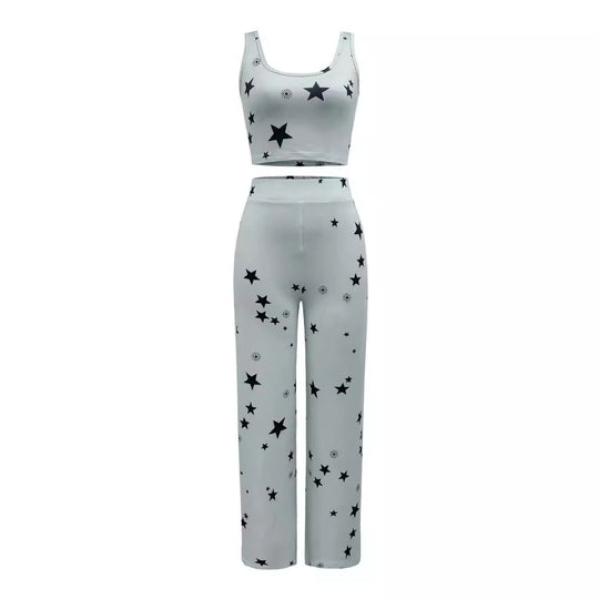 Damen Zweiteiliges Star-Muster Freizeit-Set EB