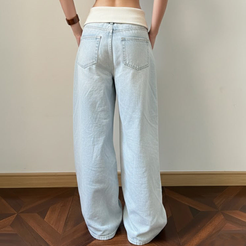 Damen Weitgeschnittene Jeans mit hohem Bund und elastischem Komfort EB