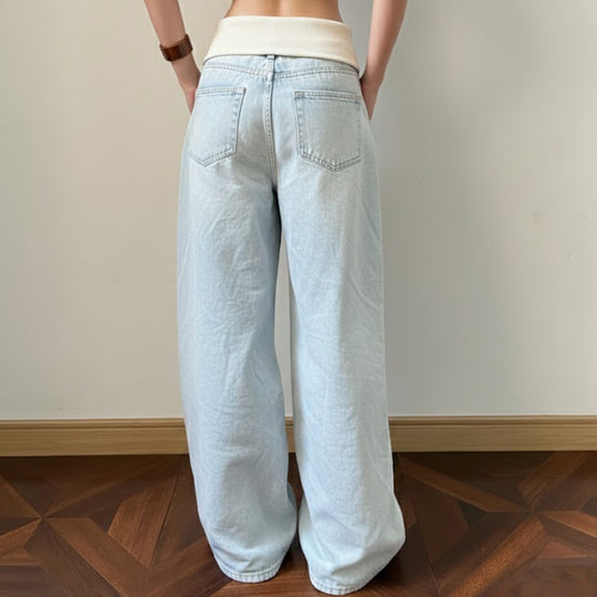 Damen Weitgeschnittene Jeans mit hohem Bund und elastischem Komfort EB