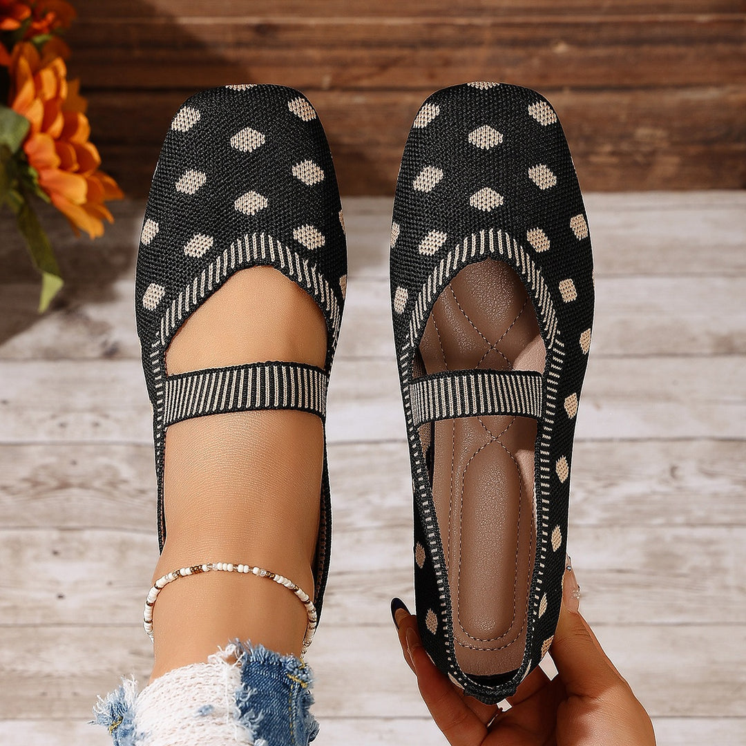 Damen Bequeme und stylische Ballerinas mit elastischem Riemen EB