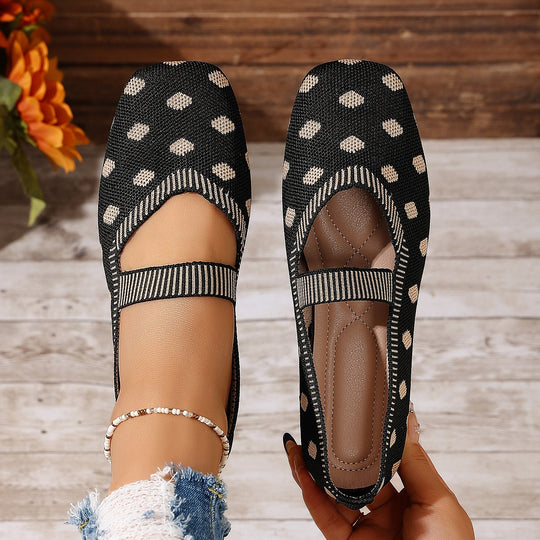 Damen Bequeme und stylische Ballerinas mit elastischem Riemen EB