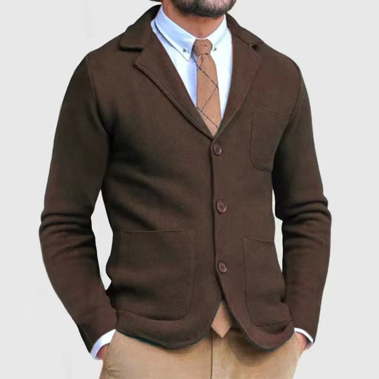 Herren modische Strickjacke mit eleganten Knopfdetails und praktischen Taschen EB
