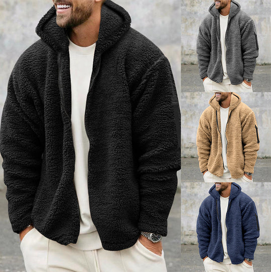 Herren Bequeme Fleecejacke mit hohem Kragen und praktischen Taschen EB