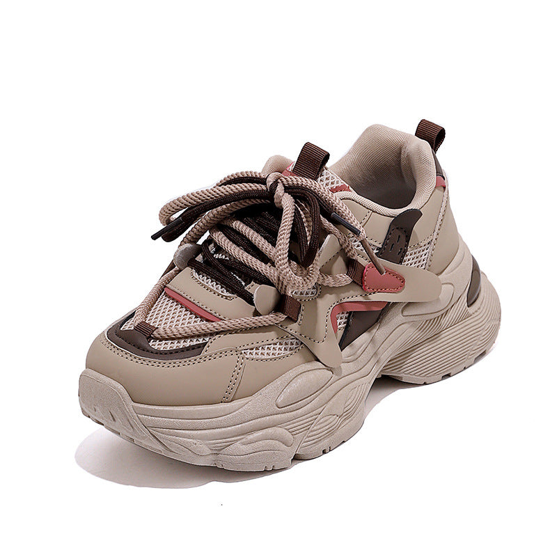 Damen modische Chunky Sneaker mit atmungsaktiver Mesh-Oberfläche und dämpfendem Fußbett EB