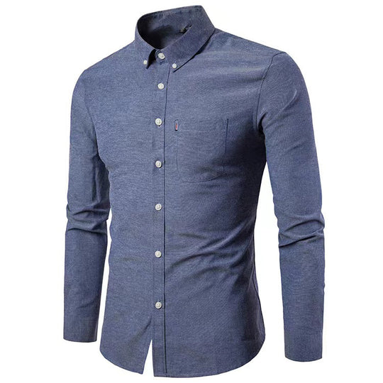 Herren nan tailliertes Oxford-Hemd mit Button-Down-Kragen und Brusttasche EB