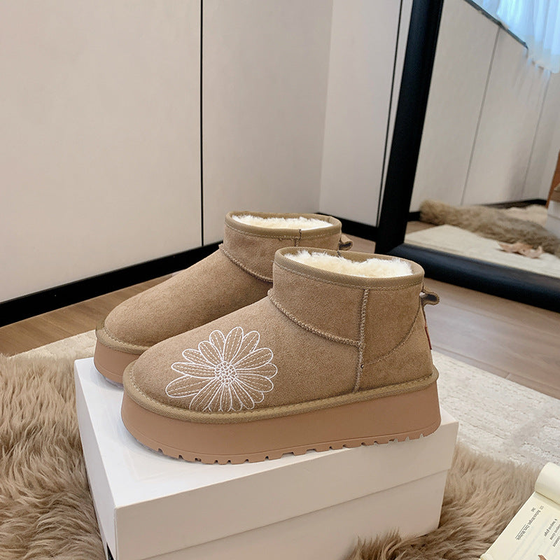 Damen bequeme Winterboots mit ergonomischem Innenfutter und rutschfester Sohle EB