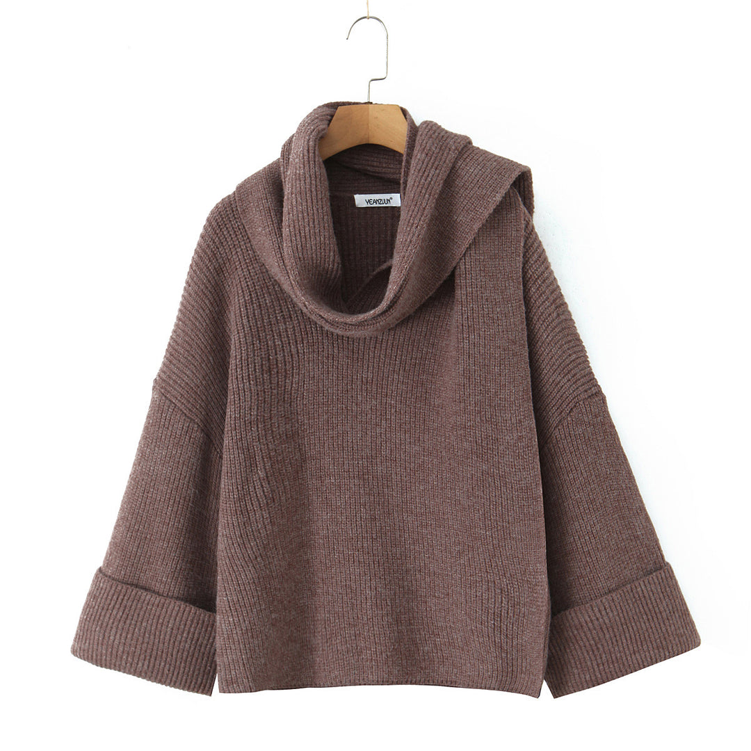Damen Grobstrickpullover mit schickem Cowl-Neck EB