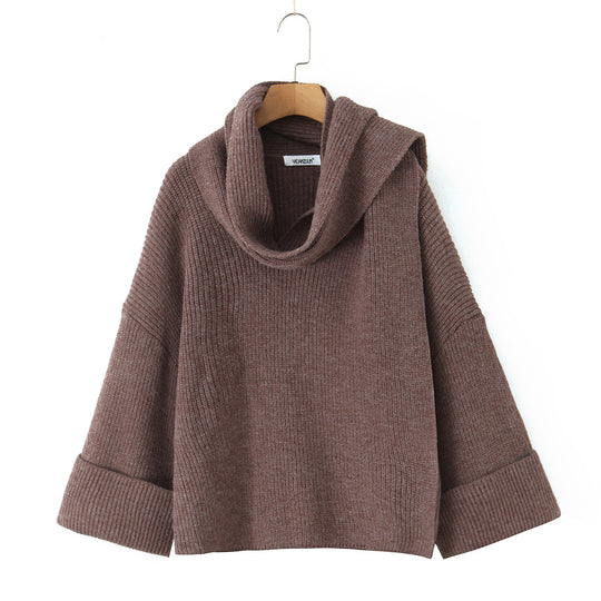 Damen Grobstrickpullover mit schickem Cowl-Neck EB