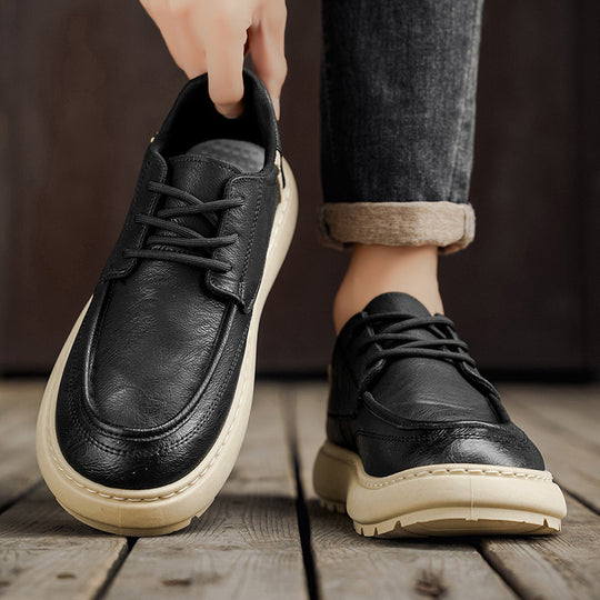 Damen Bequeme Sneaker mit modischem Lederdesign und rutschfester Sohle EB