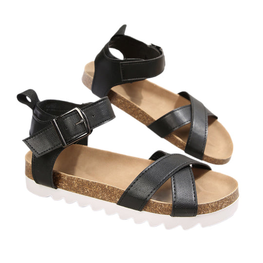Damen Komfortable Riemchensandalen mit gepolstertem Fußbett und verstellbarem Riemen EB