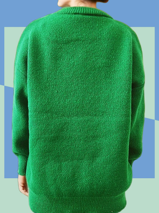 Damen Weihnachts-Pullover mit 3D-Elementen und festlichen Applikationen EB