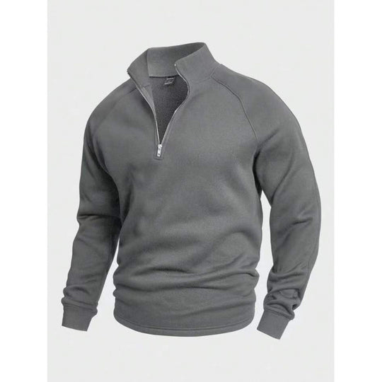 Herren Fleece-Halbzippullover mit Stehkragen und Raglanärmeln EB
