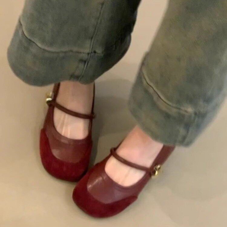 Damen elegante Ballerina-Schuhe mit dekorativer Schnalle und komfortablem Fußbett EB