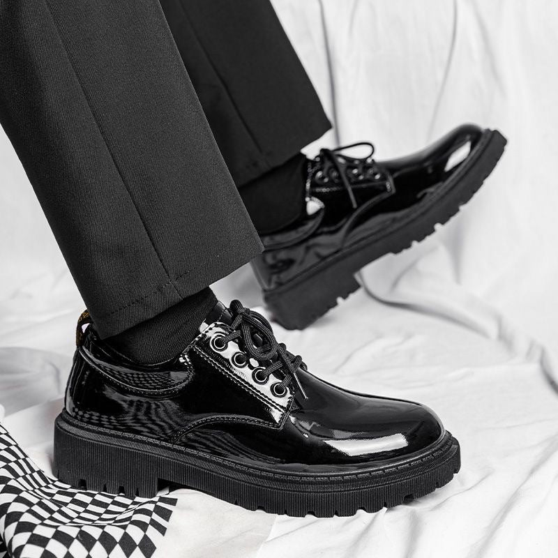 Damen Modische Schnürschuhe mit glänzender Oberfläche und rutschfester Sohle EB