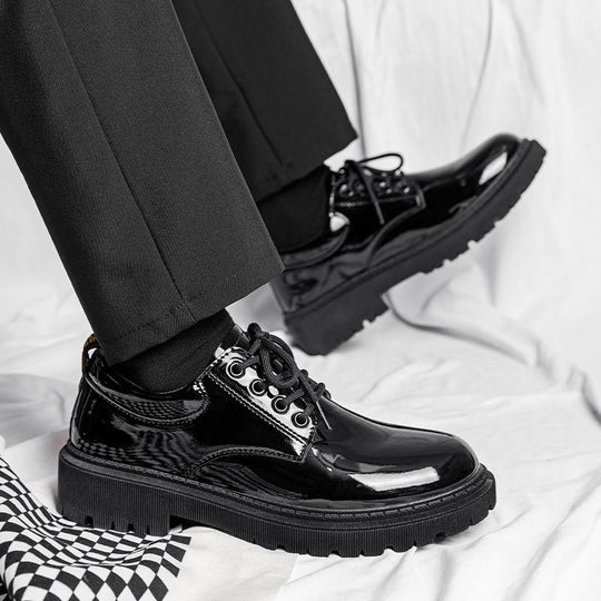 Damen Modische Schnürschuhe mit glänzender Oberfläche und rutschfester Sohle EB