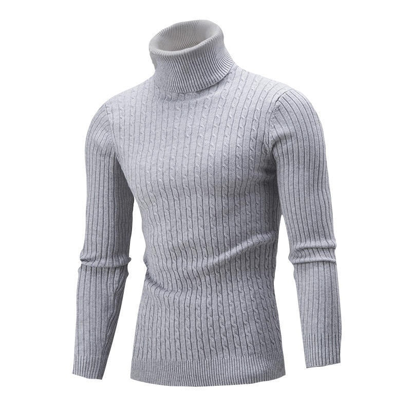Herren Rollkragenpullover mit strukturiertem Zopfmuster und modernem Schnitt EB