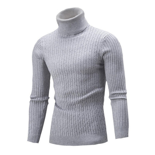Herren Rollkragenpullover mit strukturiertem Zopfmuster und modernem Schnitt EB