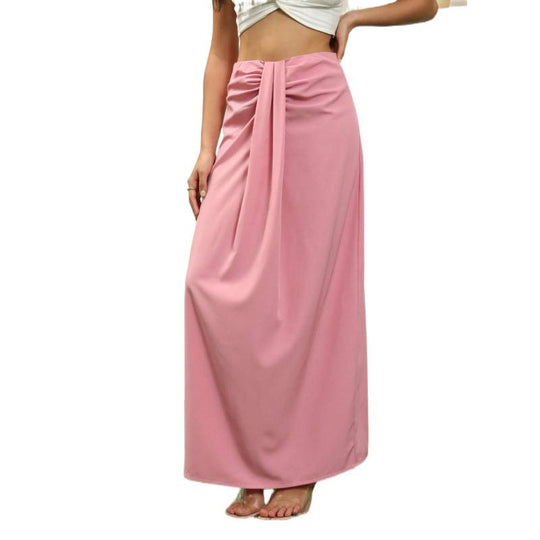 Damen Maxirock mit Raffungen und eleganter Schleife EB