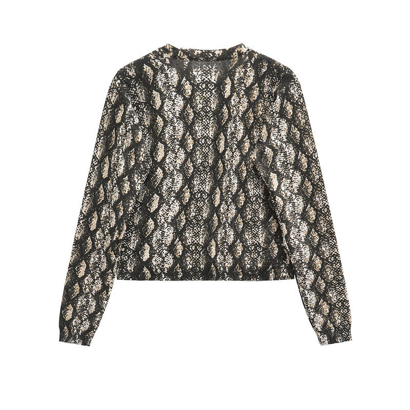 Damen Strickjacke mit Schlangenmuster EB